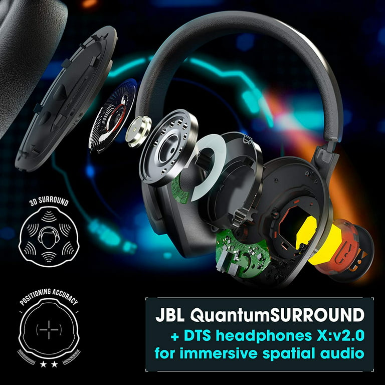 Quantum 400 and Wired - Gaming Black Game-Chat with JBL - Over-Ear Headphones Dial Balance JBLQUANTUM400BLKAM USB