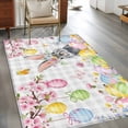 thumbnail image 2 of Grey Easter Bunny Area Rugs 4'x6', Washable Small Throw Rugs for Office Bathroom, Spring Colorful Eggs Flower Branch Plaid Indoor Outdoor Rug Non-Slip Low Pile Carpet Runner Reversible Floor Mats, 2 of 8