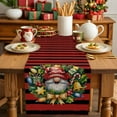 thumbnail image 4 of Table Runner 36 Inch Long - Christmas Santa Dwarf WreathDecorative Table Scarf,Classic Red Black StripesDining Table Runners for Wedding Party Kitchen Dining Tables, 4 of 9