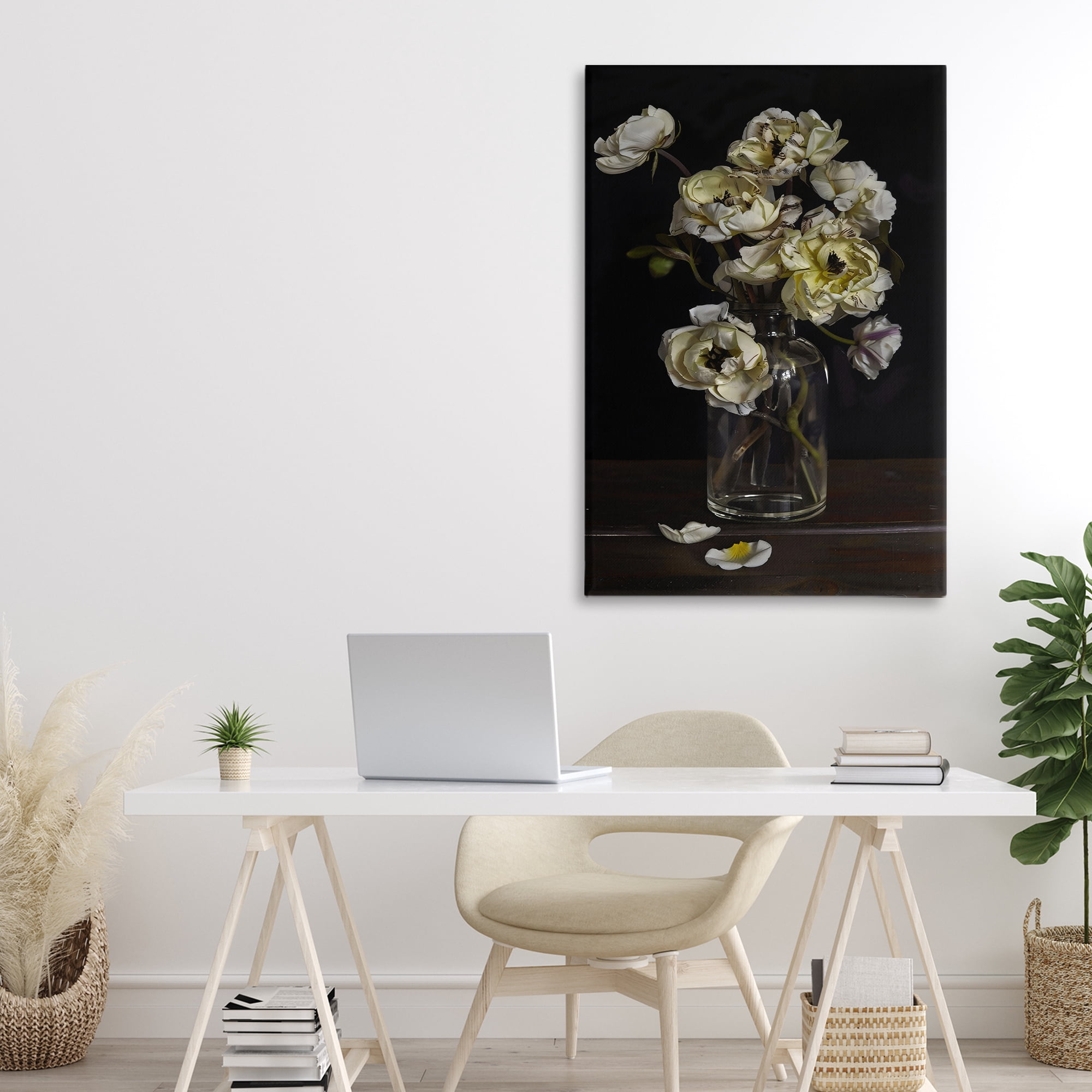 Stupell Industries Elegant Arrangement of Cream Blossoms Canvas Wall Art, design by Creative Studio