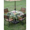 thumbnail image 5 of Square Outdoor Tablecloth with Umbrella Hole Blue Green Cactus Outside Table Cloth Waterproof Patio Table Cover Tropical Summer Botanical Floral Zipper Tablecloths for Picnic Party Camping 54x54 Inch, 5 of 8