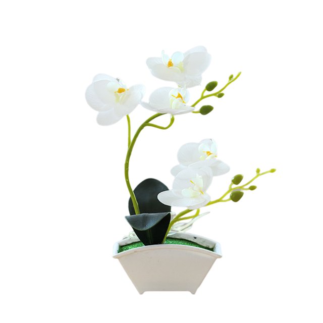 Orquídea artificial Advancent Flores falsas Plantas en maceta simuladas de seda