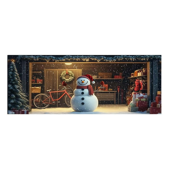 Decoraciones de Navidad Al Aire Libre Cubierta de Puerta de Garaje de Navidad, Copos de Nieve Coloridos, Decoración de Puerta de Garaje de Navidad, Decoración de Fondo de Navidad de Vacaciones, Fiesta