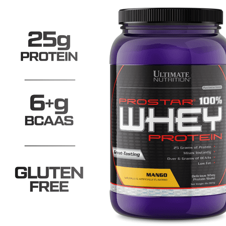 Ultimate Nutrition Prostar 100% Whey Protein Powder - Low Carb and Keto Friendly, Mango, 2