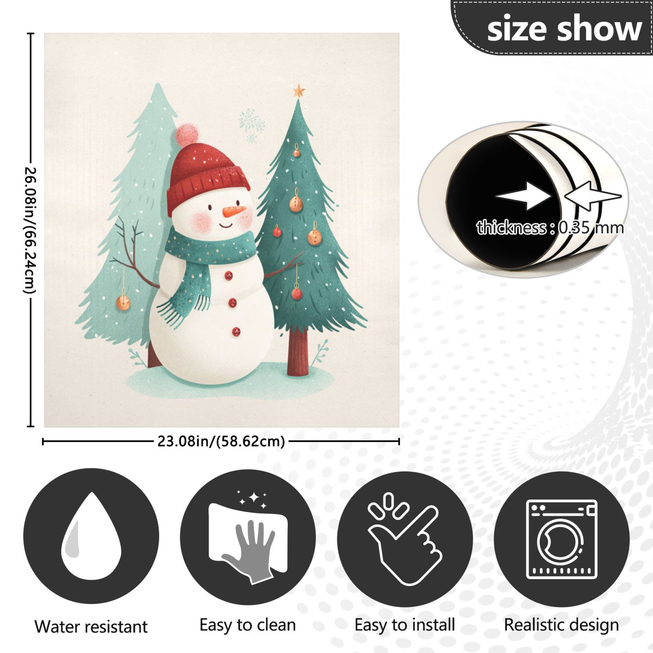 Dishwasher Sticker Magnetic Dishwasher Sticker Magnetic Decorative Sticker Refrigerator Sticker Dishwasher Decorative Stickers Watercolor Christmas Snowman