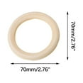 thumbnail image 2 of 10Pcs Wooden Rings for Crafts, Natural Wooden Rings for Macrame, Unfinished Wood Rings Circles, Macrame Rings Wooden Hoops for DIY Craft Pendant Connectors Jewelry Making - 70mm/2.76 inch, 2 of 2