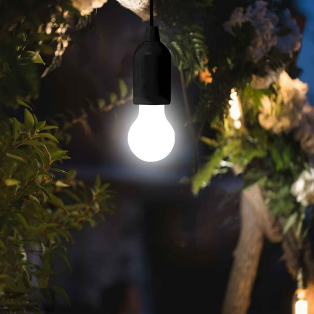 Portable Lights Battery Powered Pull Rope Light Bulb,Led Hanging Light, Color Battery Powered Light Bulb, Outdoor Camping Light, Portable House, Childrens Light, Party Backyard Decoration