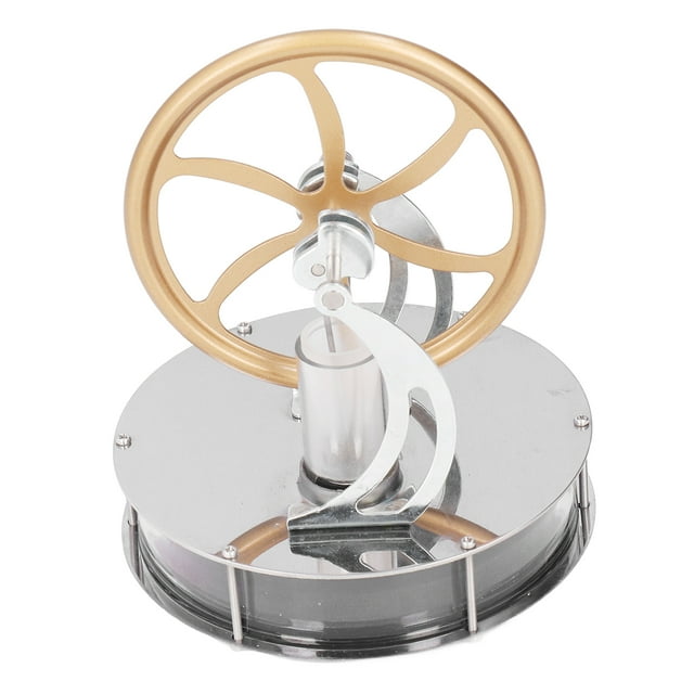 Stirling Engine Motor Toy, Zinc Alloy Flywheel Gold Continuous Operation Low Temperature Stirling Engine Model Appearance Treatment For Physics Learning