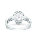 thumbnail image 5 of Halo Oval Infinity Shank Ring CZ 925 Sterling Silver Size 5, 5 of 5