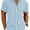 Blue, variant on Men's Linen Shirts Short Sleeve Casual Shirts Button Down Shirt for Men Beach Summer Wedding Shirt