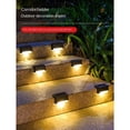 thumbnail image 5 of Luces solares para cubierta, paquete de 5 luces solares para escalones, luces solares LED impermeables para escaleras, escalones, cercas y patios al aire libre (blanco cálido), 5 of 5