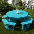 thumbnail image 2 of Wildridge Heritage Octagon Picnic Table, Aruba Blue - Outdoor Weather Resistant HDPE Picnic Table for Patio, Porch, Deck, Lawn, 2 of 4