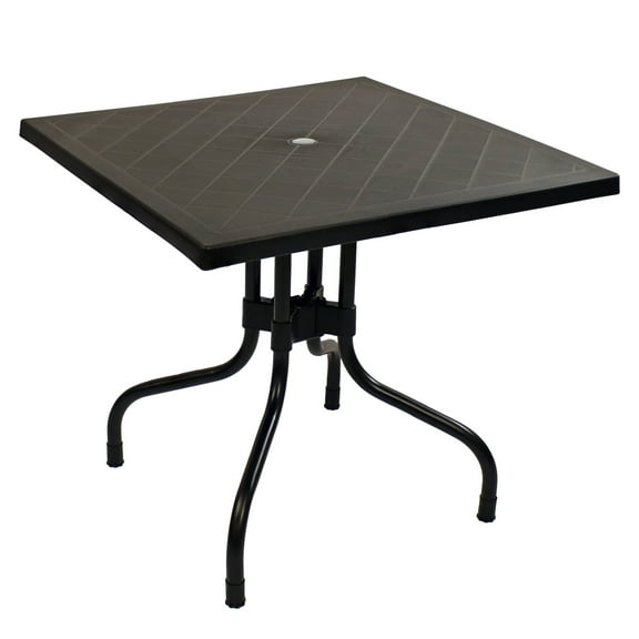 Sunnydaze 31.25" Square Folding Dining Table, Black