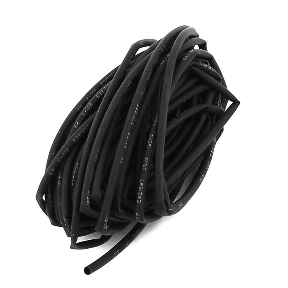 5M Long 1mm Dia Ratio 2:1 Heat Shrinking Shrinkable Tube Tubing Black