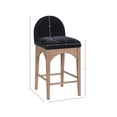 thumbnail image 3 of Meridian Furniture Waldorf Black Chenille Fabric Stool, 3 of 7
