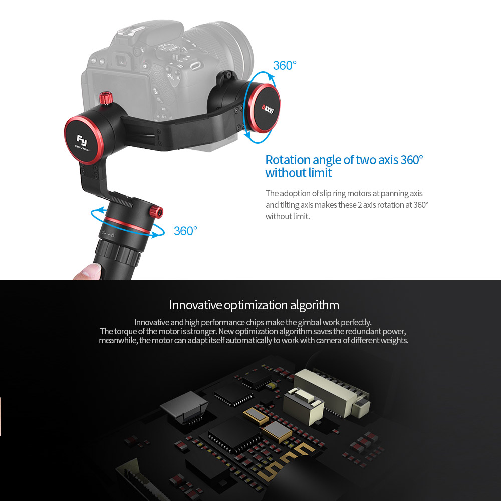 FeiyuTech a1000 3-Axis Single Handheld Gimbal Camera Stabilizer Support  Timed/Panoramic Photography etc