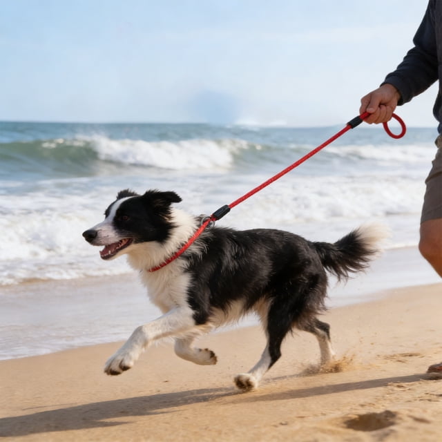 Dog Leash for Walking Small and Medium Dogs, Pull Proof Nylon P Chain with Adjustable Loop and Padded Handle, Durable and Chew Resistant for Outdoor Use
