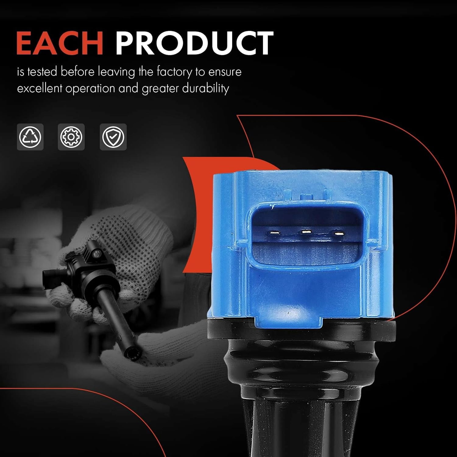A-Premium (Blue) Engine Ignition Coil Pack Compatible with Nissan Altima, Rogue, Sentra, Versa, Frontier, Pathfinder, Cube & Infiniti QX60, M56, QX70, Q70, FX50, Q70L & Suzuki Equator, 4-PC Set