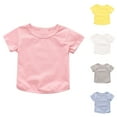 thumbnail image 1 of Yuyuzo Baby Girls Cotton T Shirts Newborn Short Sleeve Shirts Infant Solid Color Blouses Top Loose Fitted Tees 4-5 Years, 1 of 7