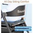 thumbnail image 3 of Andador con ruedas Soundfuse para personas mayores con asiento, plegable y ligero, con ruedas grandes de poliuretano de 20 cm, asiento ergonómico y doble ajuste de altura., 3 of 5