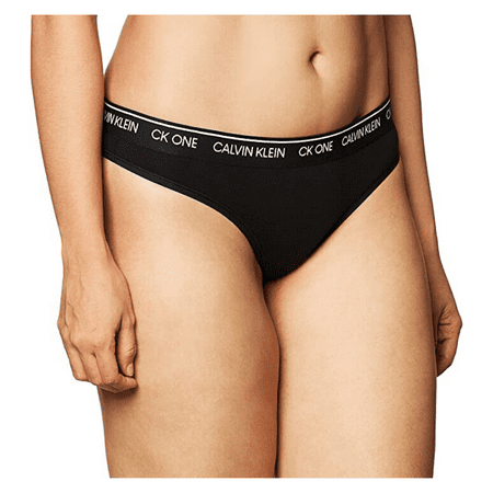 Calvin Klein Women s Ck One Cotton Thong Panty  Black  XL