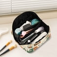 thumbnail image 2 of FORMRS Makeup Bag Travel Cosmetic Organizer for Women Fold Flat Zipper Pouch with Handle, Beige Cats Reading, 2 of 8