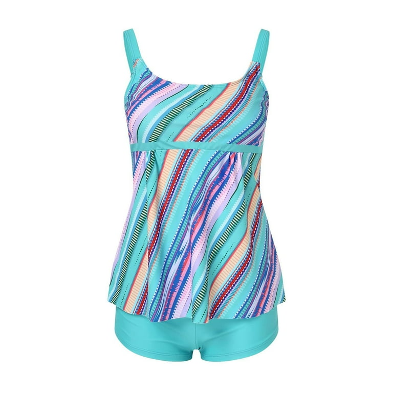 Two Piece Tankini Bathing Suits Swim Tops with Shorts Women Tummy