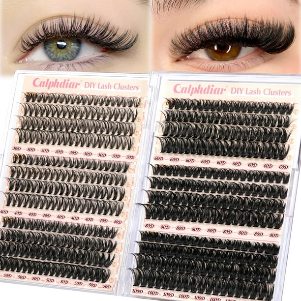 Eyelash Cluster Calphdiar 30D+40D+50D+60D+80D+100D D Curl