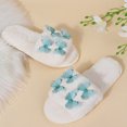 thumbnail image 5 of uublik Womens Fuzzy Slippers Indoor Home Slippers House Slippers Open-Toe Breathable Winter Indoor Slippers, White, 5 of 7