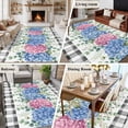 thumbnail image 5 of Blue Pink Hydrangea Area Rugs 8'x10', Small Throw Rugs for Living Room Patio, Eucalyptus Leaves Summer Botanical Plaid Indoor Outdoor Rug Non-Slip Low Pile Carpet Runner Reversible Floor Mats, 5 of 8