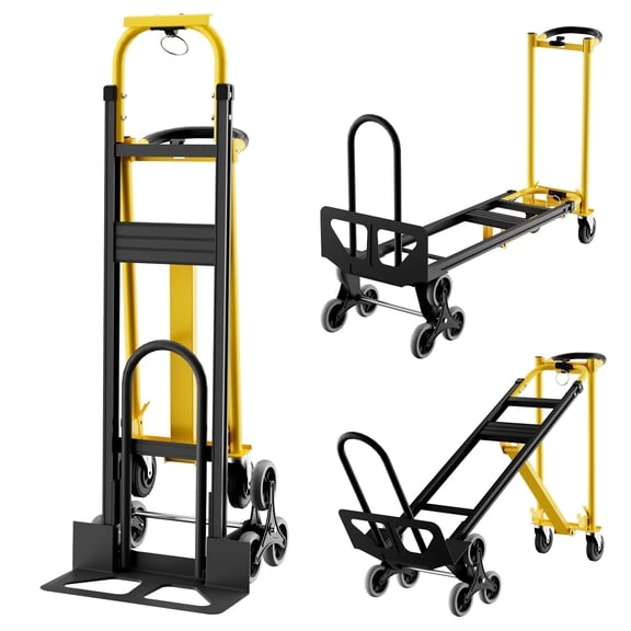 EcoSummer 3-in-1 Stair Climbing Dolly – Heavy Duty Convertible Hand Truck & Collapsible Cart with Stair Wheels & Elastic Straps, 800 lbs Capacity for Home, Office, Warehouse, Supermarket