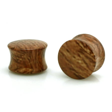 - Dark Brown Organic Wood Ear Expander Plugs Body Jewelry