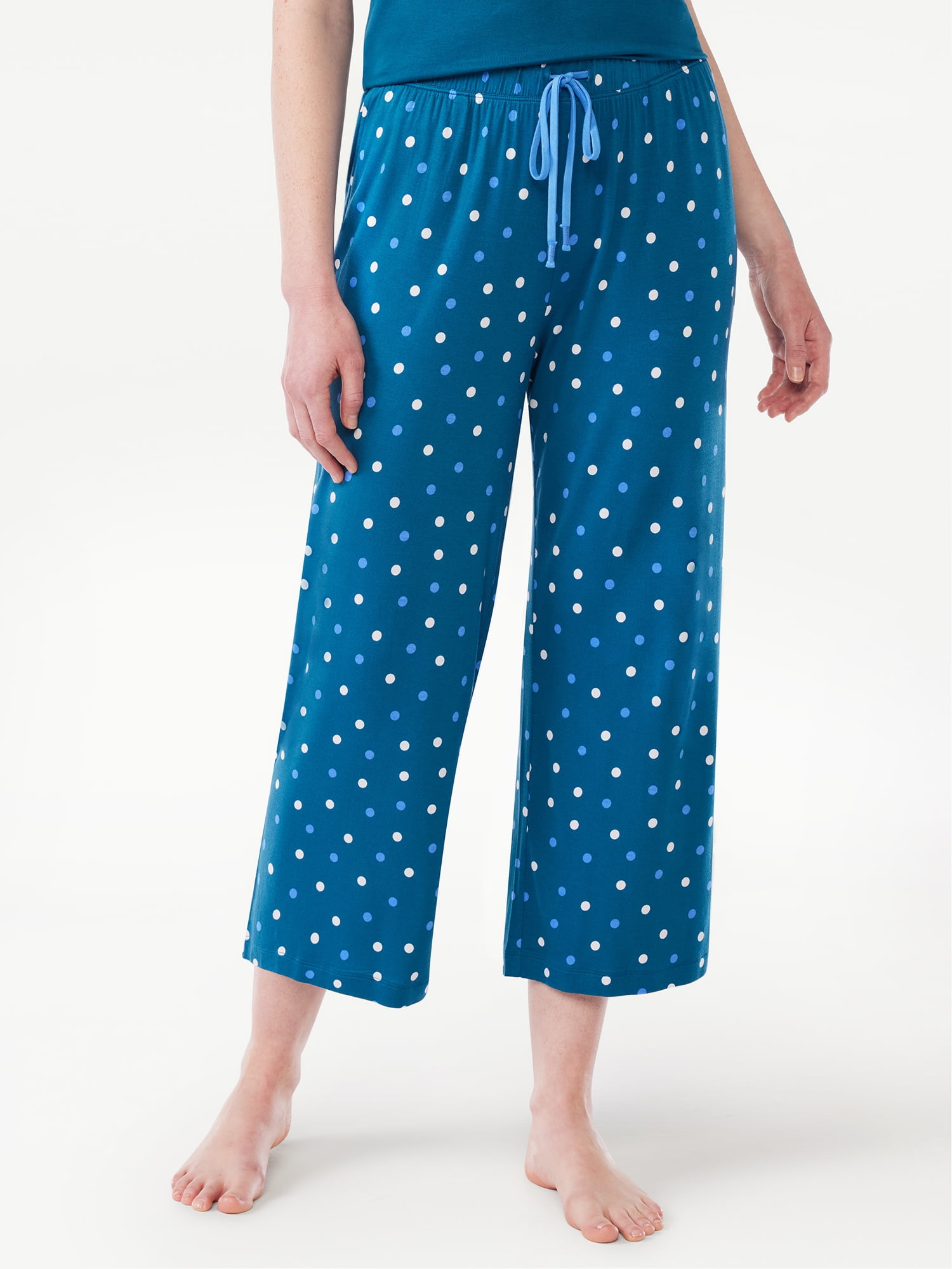 Joyspun Women's Cropped Knit Sleep Pants, Sizes S to 3X