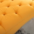 thumbnail image 5 of Classic Velvet Button Tufted Chaise Lounge, Armless Recliner Chair Sofa with Nailhead Trim Solid Wood Legs for Living Room Bedroom Office, 5 of 14