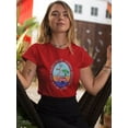 thumbnail image 2 of Surf Beach Sun Flamingo Shaped T-Shirt Women -Image by Shutterstock, Female 3X-Large, 2 of 4