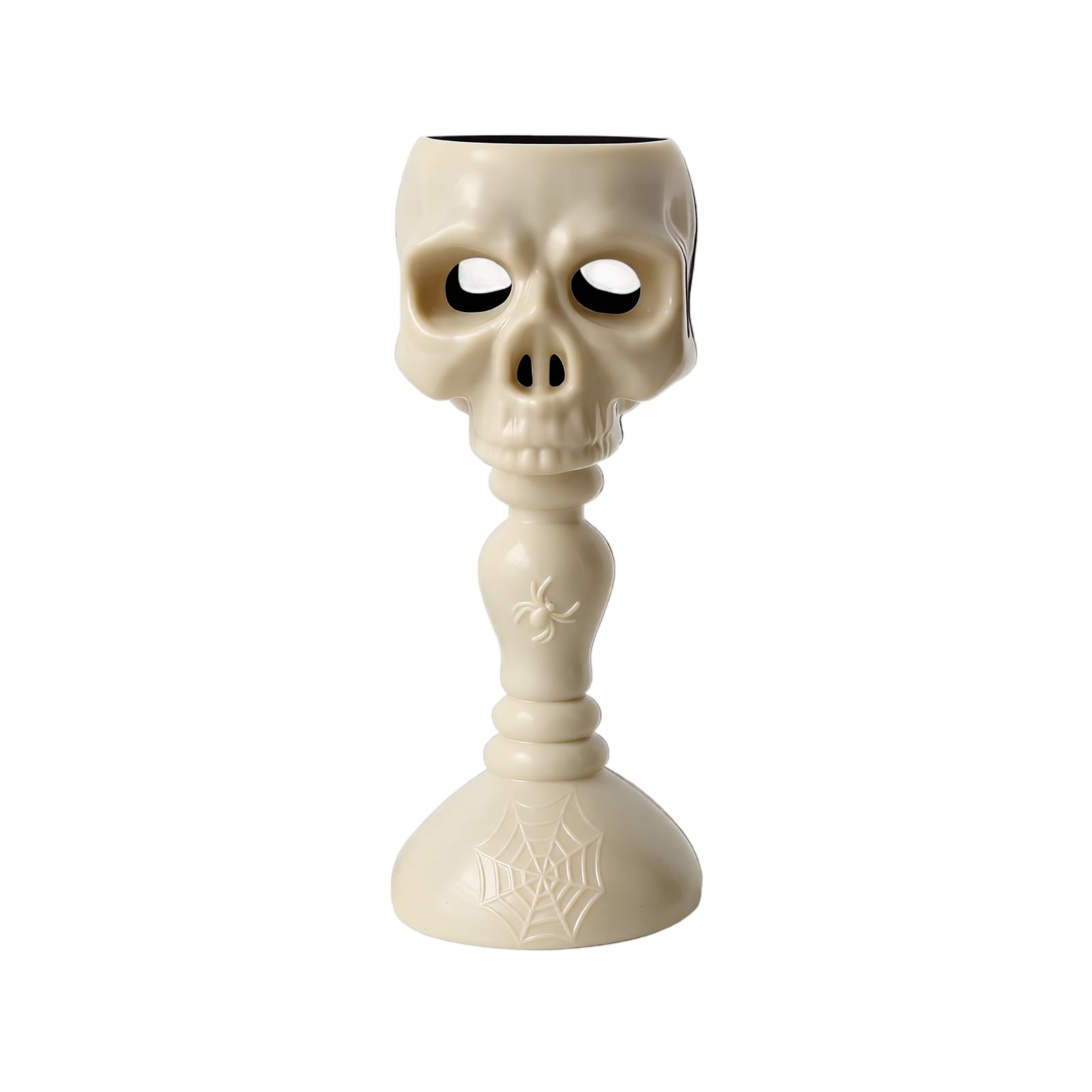 Halloween Skeleton Candle Holder Lamp Spooky Skull Decor for Party Atmosphere Haunted House Prop Light Gothic Home Decoration Accessory Festive Table Centerpiece for Fall Season Events