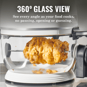 Fritaire, Self-Cleaning Glass Bowl Air Fryer, 5 Qt, 6 One-Touch Functions, BPA/Teflon Free, White