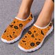 thumbnail image 1 of Decoración de Halloween Patrón de calabaza espeluznante Zapatillas de tenis para mujer Primavera Otoño Zapatillas antideslizantes de punta redonda Calzado de viaje al aire libre, 1 of 5