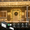 thumbnail image 6 of 33FT 300LED Outdoor Christmas Star Icicle Lights With Remote, 11 Modes, IP44 Waterproof, Timer & Memory Fuction,Dimmable, Plug In Dual Color Changing String Lights With Star Pendants, 6 of 9