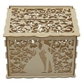thumbnail image 1 of Hollow Wedding Box, Exquisite Texture DIY Wooden Box Easy Assembly Good Decoration With Lock And Keys For Party For Donation JM01777 Small, 1 of 8