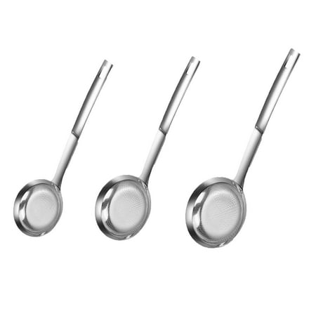

WGOUP 3PC Fine Mesh Stainless Steel Colander Small Spoon Oil Screen Fine Mesh Stainless Steel Slotted Spoon Multicolor