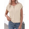 thumbnail image 4 of PRETTYGARDEN Womens Cap Short Sleeve Sweater Vest Spring Summer Lightweight Button Down Cardigans Trendy Loose Tops, 4 of 10