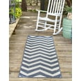thumbnail image 4 of Unique Loom Outdoor Coastal Collection Area Rug - Dalgalar (2' x 8' Runner Navy Blue/Ivory), 4 of 9