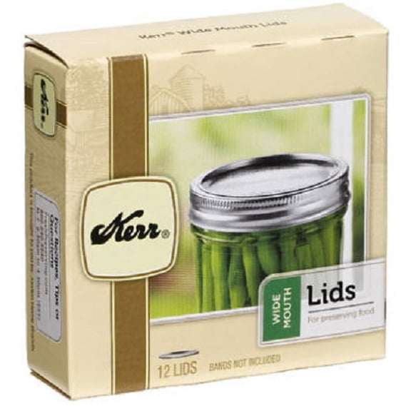 Kerr 2139399 12 Pack Wide Mouth Canning / Mason Jar Lids - Quantity of 3