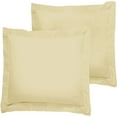 thumbnail image 2 of 600 Thread Count 100% Egyptian Cotton Pack of 2 Euro 28 x 28 Inches, Ivory Solid Pillow Shams Cushion Cover, Super Soft Decorative European Square Pillow Shams Envelope Closure, 2 of 5