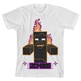 thumbnail image 4 of Minecraft Orange Pixel Zombie with Fire Youth Boys White T-Shirt-XL, 4 of 7