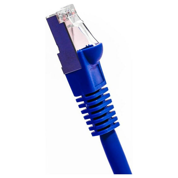 Cat5E Shielded Ethernet Patch Cable Blue 100ft - Internet Cable Snagless Boot Network Wire - High Speed Ethernet Patch Cable 350MHz FTP Cord - 4 UTP 24AWG Stranded Pure Copper Wire