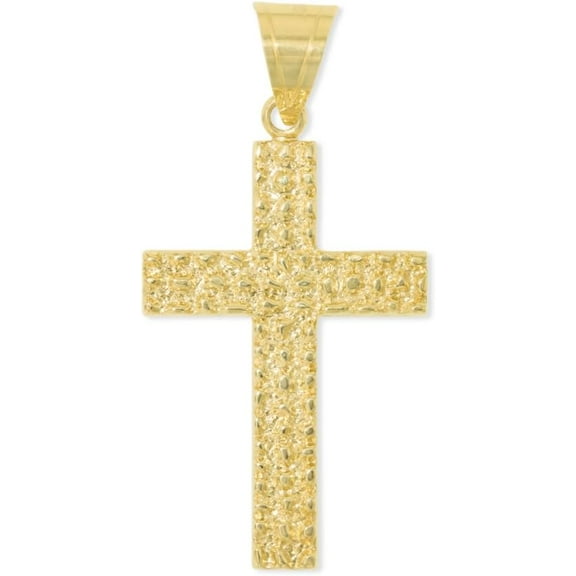 Floreo 10k Yellow Gold Nugget Cross Pendant