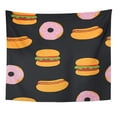 thumbnail image 1 of UFAEZU American Fast Food Pattern Burger Cake Cartoon Wall Art Hanging Tapestry Home Decor for Living Room Bedroom Dorm 51x60 inch, 1 of 2