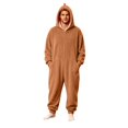thumbnail image 2 of FAHXNVB Men's Hooded Onesie Pajamas Lightweight Fuzzy Fleece Zip Up Jumpsuit Long Sleeve Lounge One Piece Pjs with Pocket S-XXL, 2 of 7